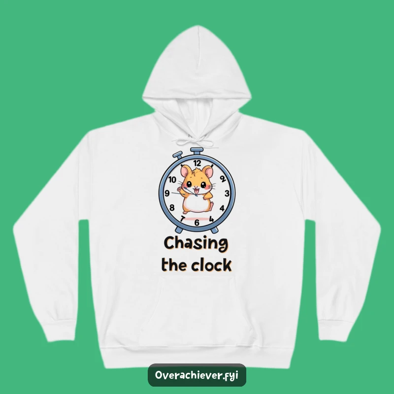 Funny Hamster Clock Hoodie: Cozy Determined Runner Design for Warmth