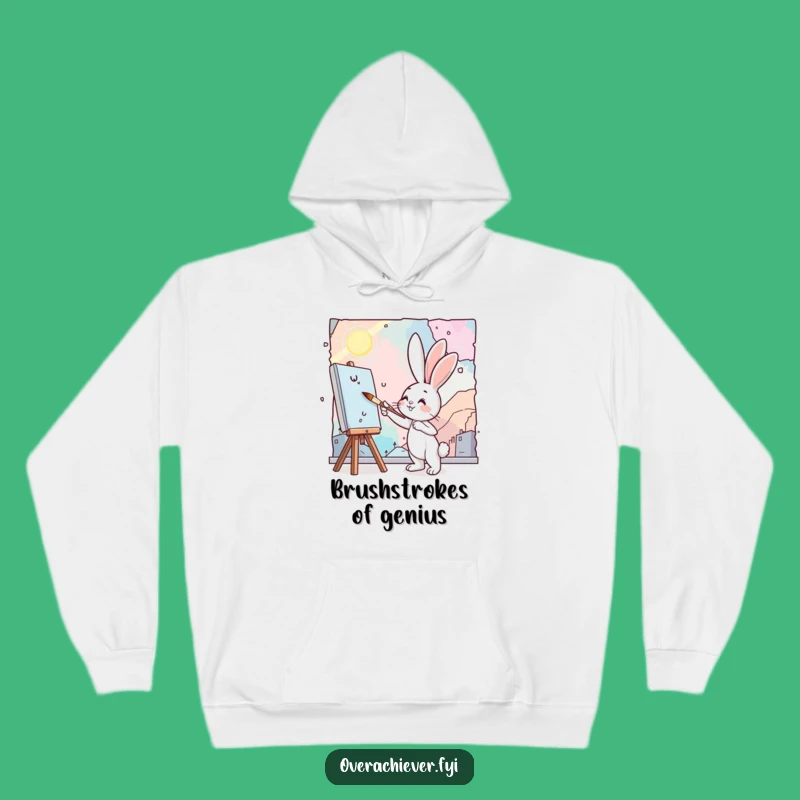 Funny Bunny Painting Hoodie - Get Cozy and Creative with This Hilarious Artist Bunny!