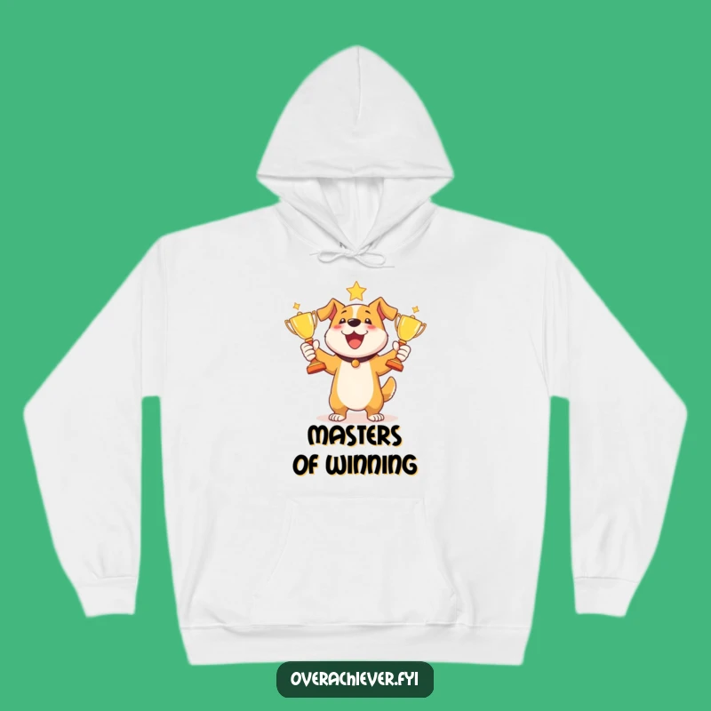 Funny Dog Juggling Trophies Hoodie - Stay Cozy While Celebrating Your Triumphs!