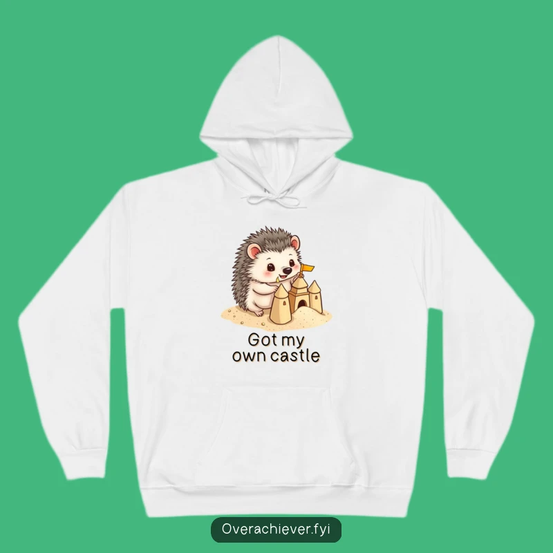 Funny Hedgehog Sandcastle Hoodie: Cozy Up with Beachy Humor
