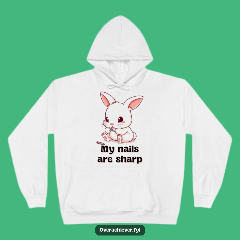Funny Rabbit Toenail File Hoodie, Cozy & Hilarious Grooming Apparel