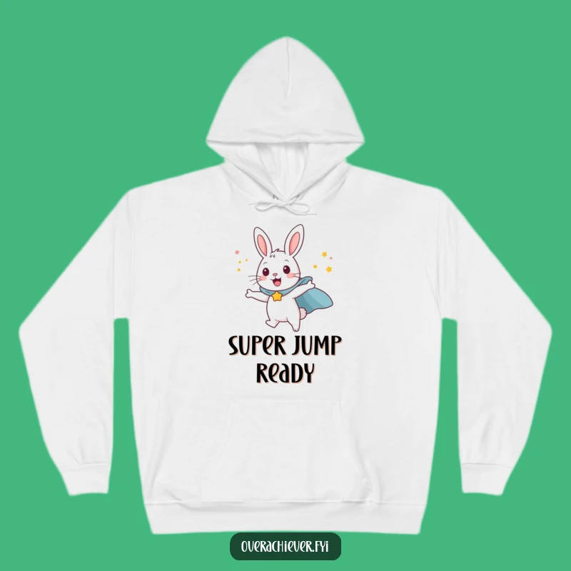 Cozy Funny Rabbit Flying Hoodie - Warm & Hilarious Superhero Comfort