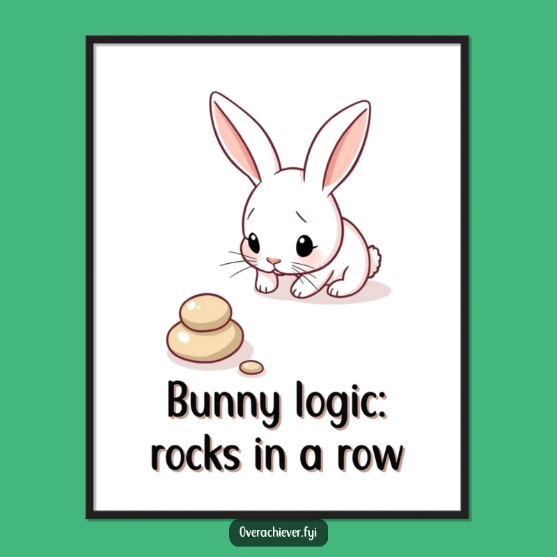 Free Printable Wall Art: Bunny Pebble Artist, Quirky DIY Downloadable Decor