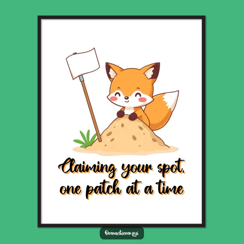 Free Printable Fox Flag Planting Art - Funny Downloadable Decor for Your Home!
