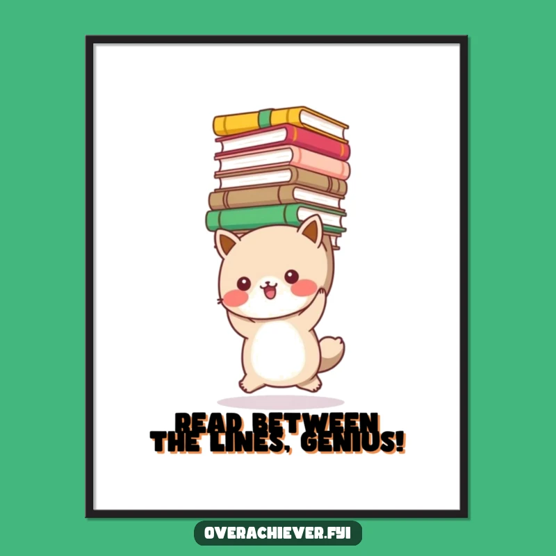 Free Printable Bookworm Animal Humorous Wall Art - Downloadable DIY Study Decor