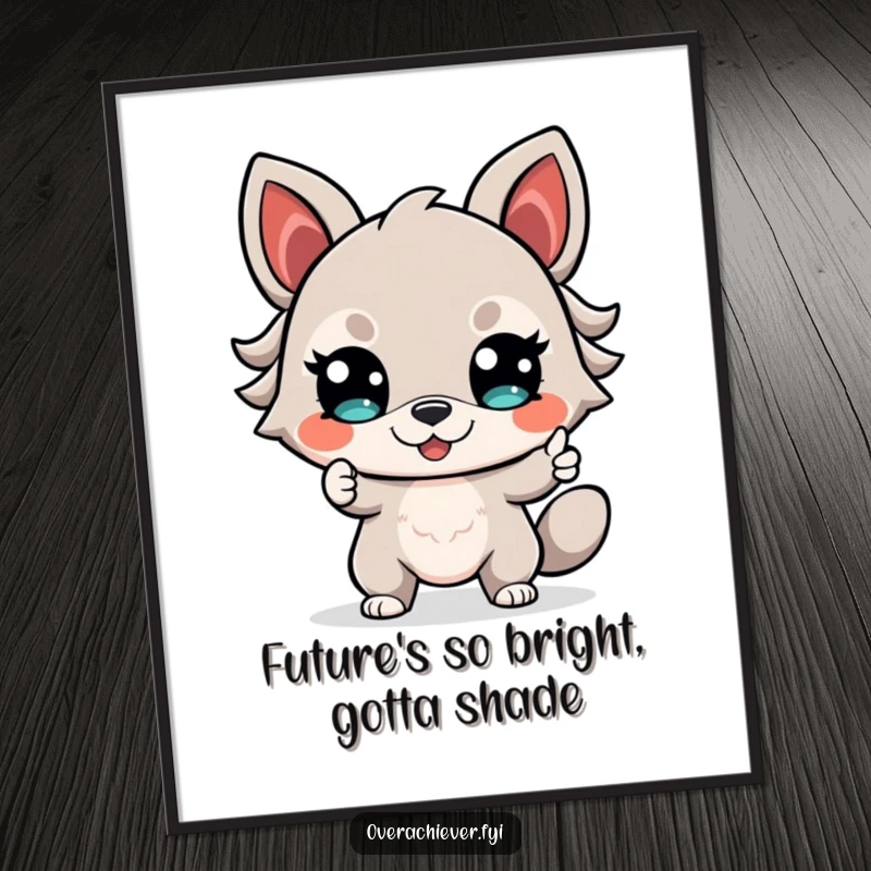 Funny Free Printable Wall Art: Determined Animal Smiling Confidently, Pointing Towards a Bright Future, Motivational Decor