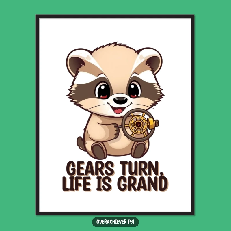 Funny Free Printable Wall Art: Badger's Tiny World Downloadable Gift