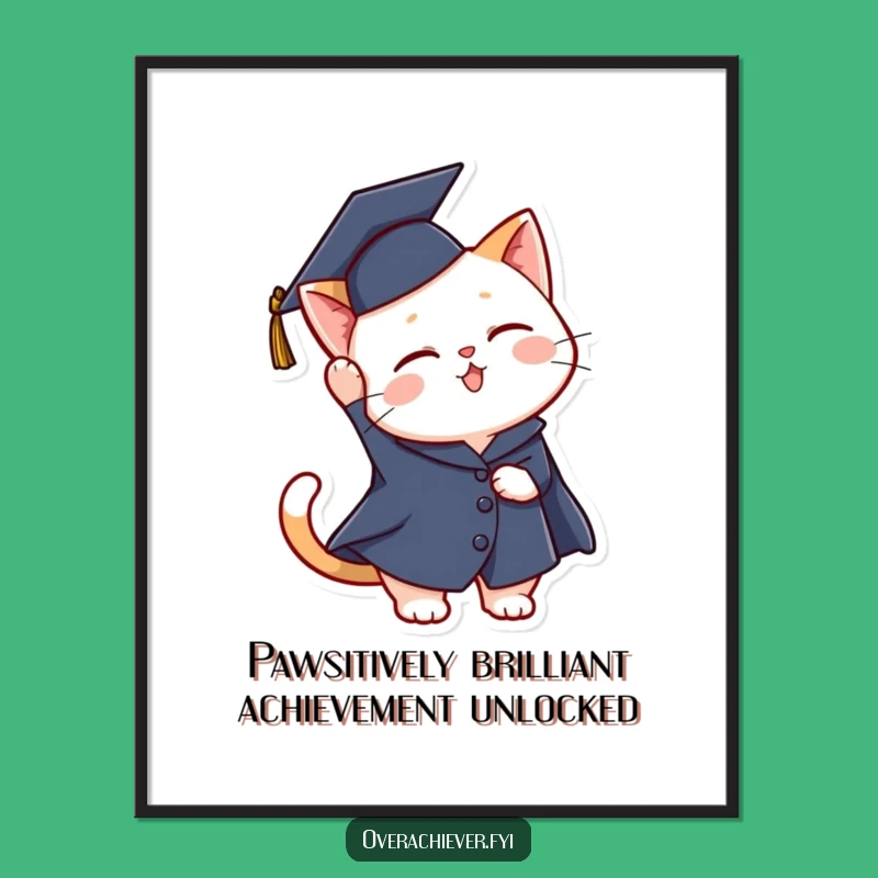 Funny Free Printable Cat Graduation Art - Hilarious Downloadable Gift for Wall Decor!