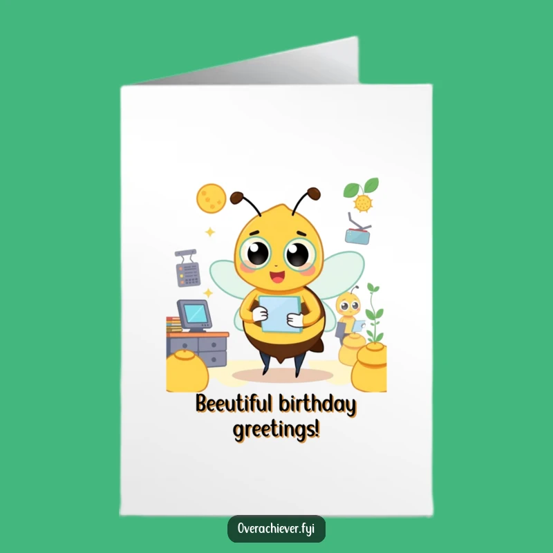 Free Printable Birthday Card: Busy Bee's Hive for a Buzzing Funny Gift