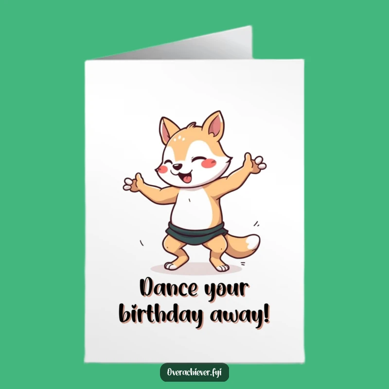 Free Printable Dancer Animal Birthday Card - Energetic Downloadable DIY Gift