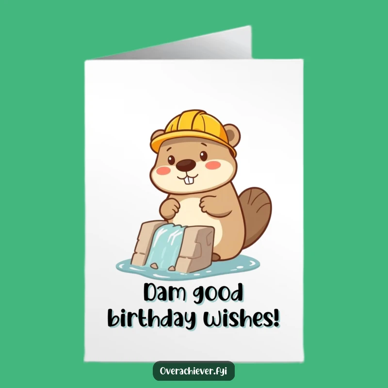 Free Printable Beaver Builder Birthday Card: Funny Downloadable Gift for DIY Fans!