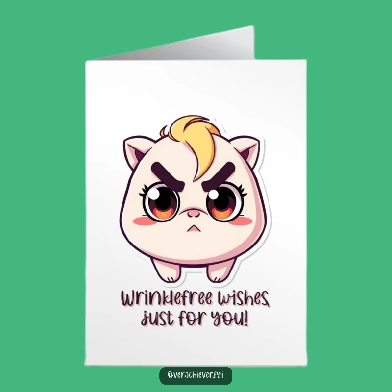 Free Printable Birthday Card: Determined Wrinkle-Ironing Character Funny Downloadable Gift