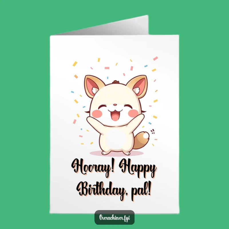 Free Printable Birthday Card: Cheering Animal Funny Confetti Downloadable Gift