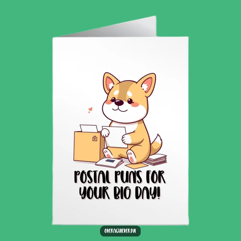 Free Printable Birthday Card: Funny Dog Sorting Mail, Paw-some DIY Gift Download