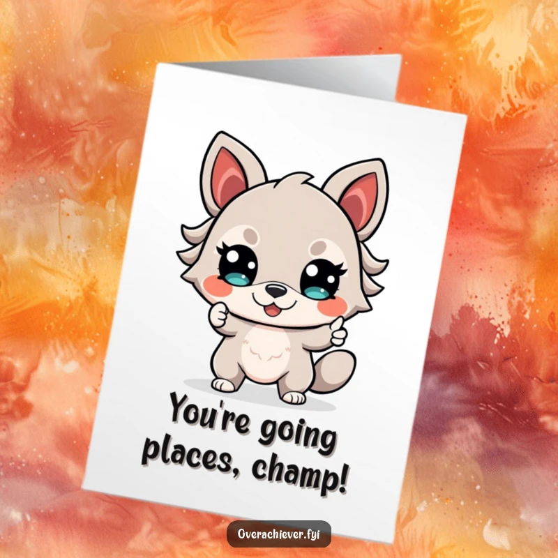 Funny Free Printable Congrats Card: Determined Animal Confidently Points Forward, Inspiring Success, Motivational