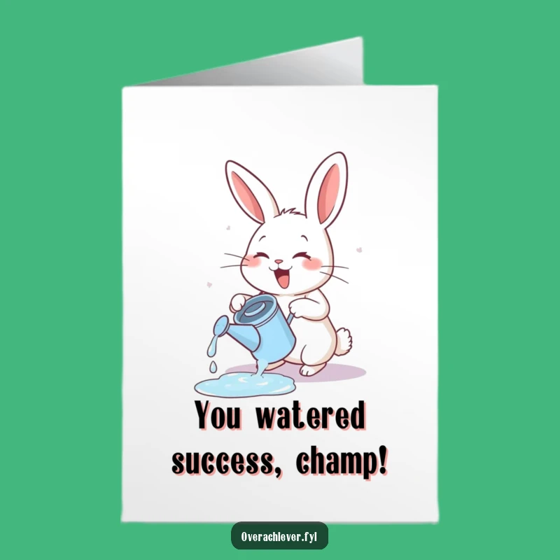 Free Printable Congrats Card: Bouncing Rabbit - Joyful Downloadable Achievement Gift!
