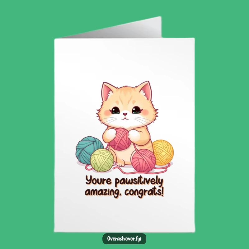Free Printable Congrats Card: Cat Masters Yarn Gradient for a Neat Downloadable Gift