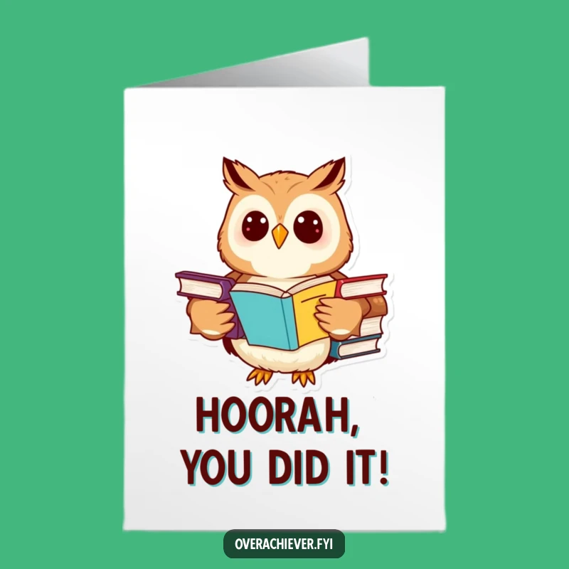 Free Printable Congrats Card: Owl's Brainpower for a Smart Achievement Download