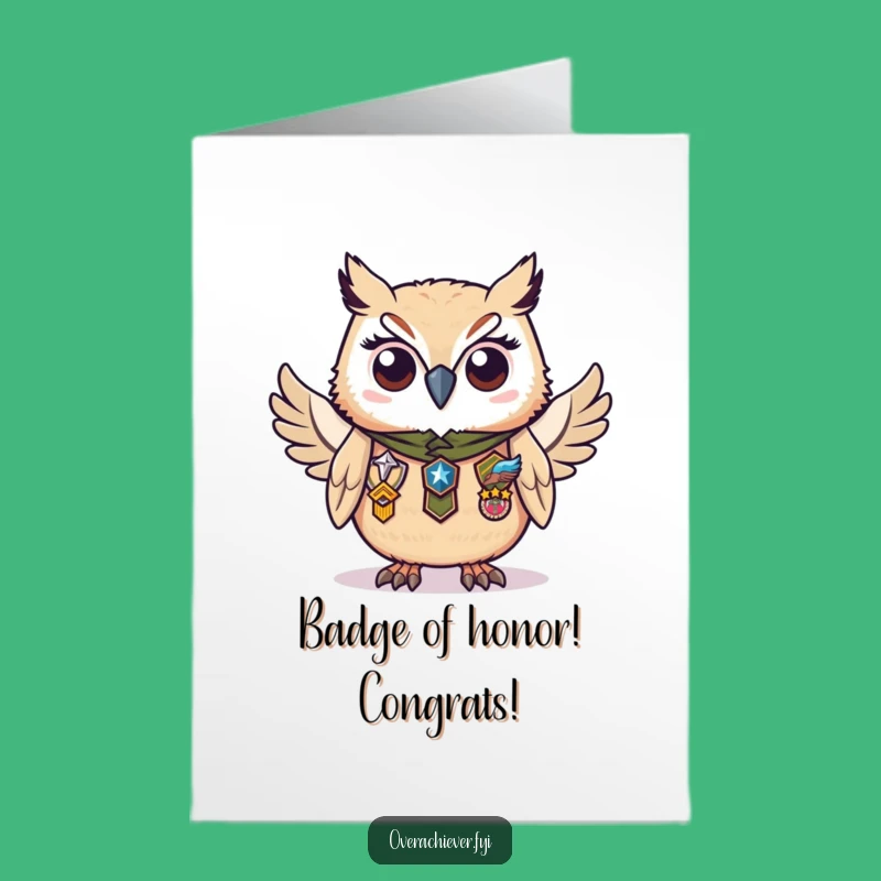Free Printable Congrats Card: Proud Owl Honored, Achievement Downloadable Gift!