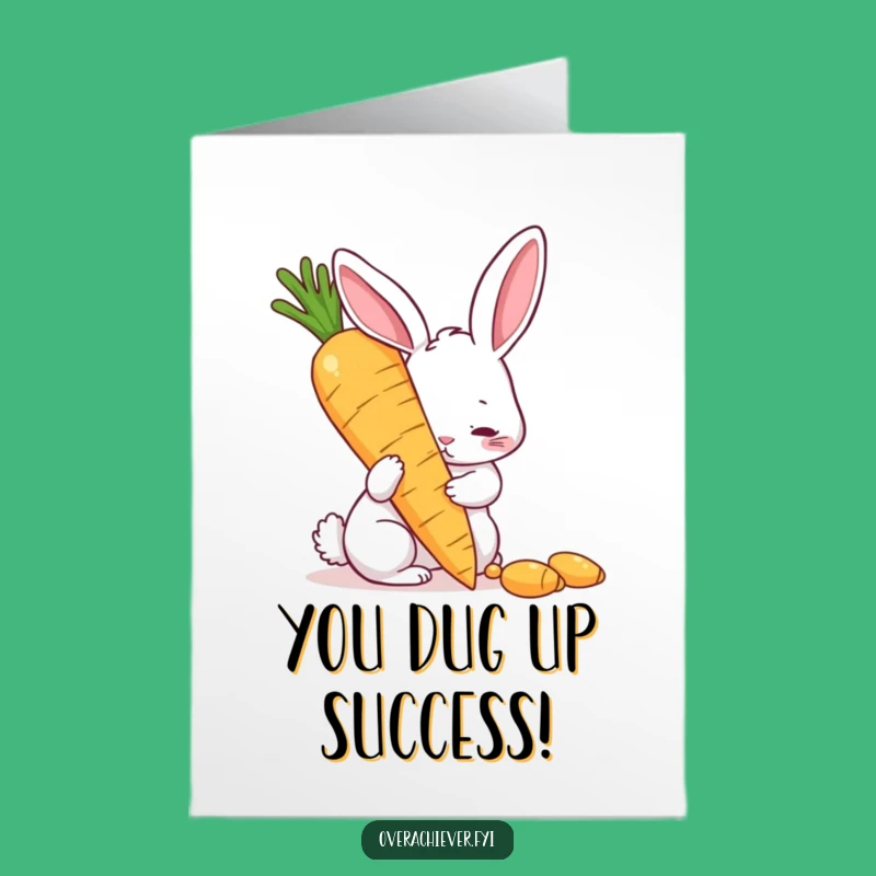 Free Printable Congrats Card: Rabbit's Golden Carrot Achievement, Funny Downloadable Gift