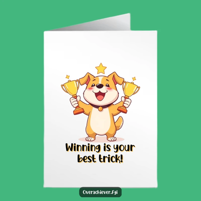Free Printable Funny Dog Juggler Congrats Card - Award-Winning Downloadable Gift!