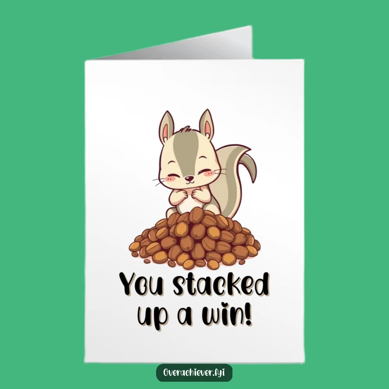 Free Printable Squirrel Congrats Card: Humorous Nutty Achievement for a Downloadable Gift