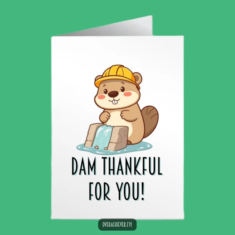 Free Printable Beaver Thank You Card: Funny Downloadable Gift for Helpers!