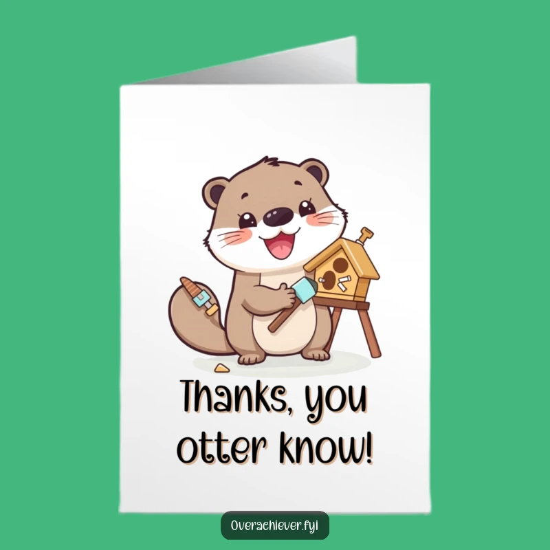 Free Printable Otter Thank You Card: Artistic Gratitude Downloadable!