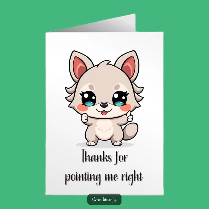 Free Printable Thank You Card: Animal Points Ahead, Downloadable Funny Gift