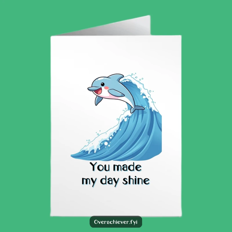Free Printable Thank You Card: Dolphin's Wave Ride, A Funny Downloadable Gift