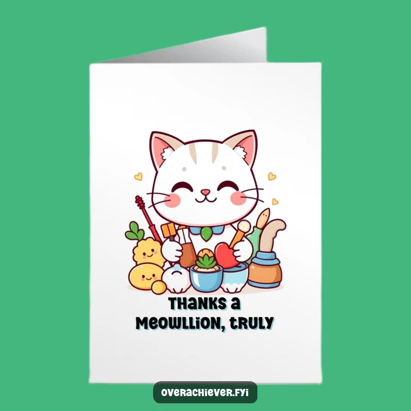 Free Printable Thank You Card: Funny Cat's Order - Humorous Downloadable Gift Idea