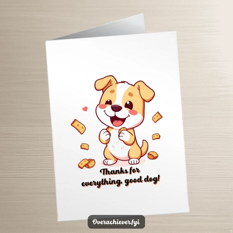 Funny Free Printable Thank You Card: A dog doing an impressive trick as a sign of heartfelt thanks.