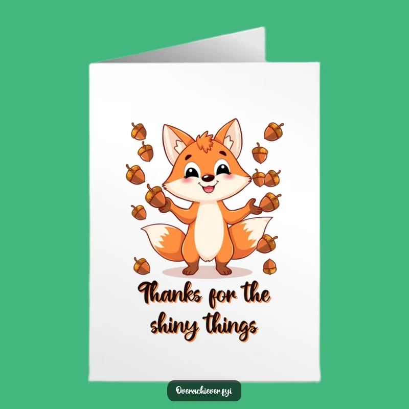 Free Printable Thank You Card: Grateful Juggling Fox, Sweet Downloadable Gift