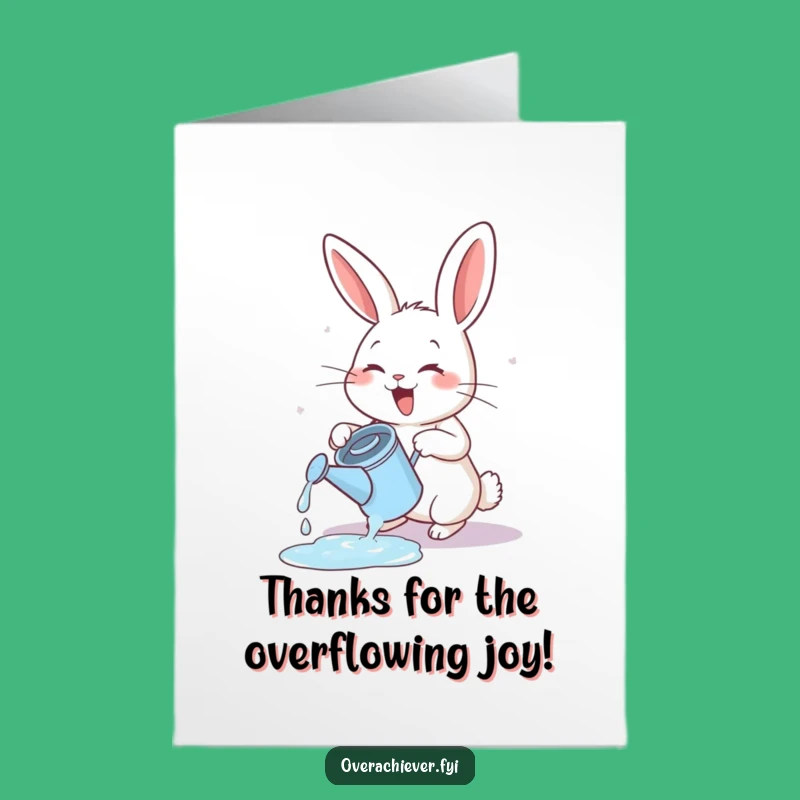 Free Printable Thank You Card: Rabbit's Lush Gift - Whimsical Downloadable Appreciation!