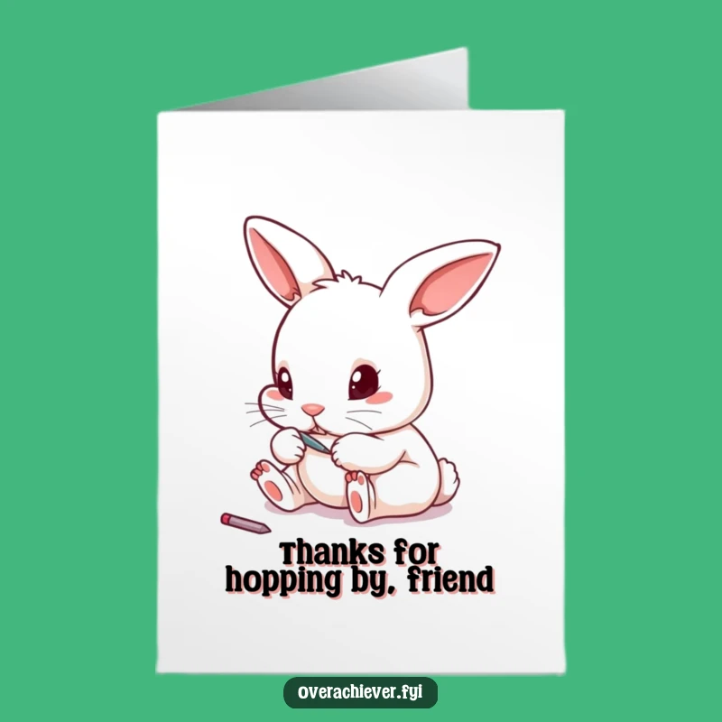 Free Printable Thank You Card: Rabbit's Meticulous Thanks via Toenail File Downloadable Gift
