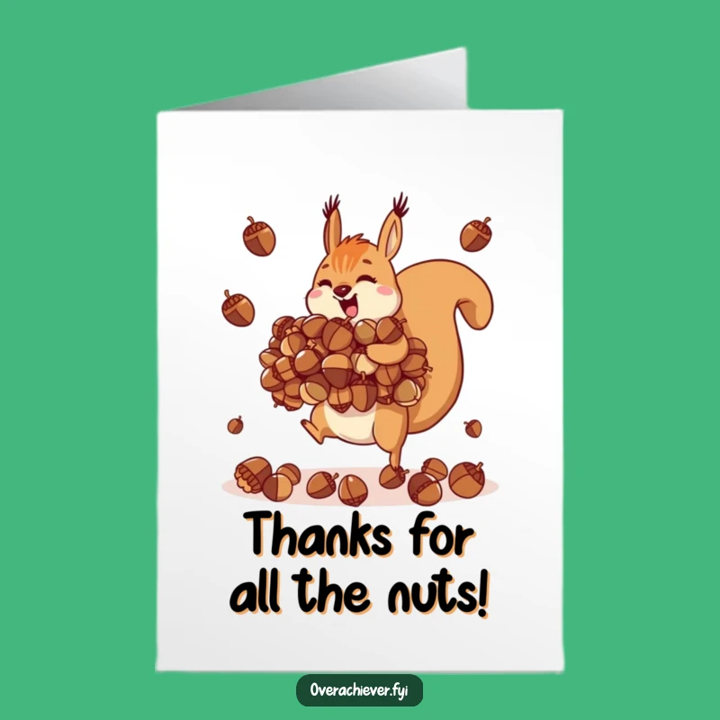 Free Printable Thank You Card: Squirrel's Acorn Bounty - Whimsical Downloadable Gift!
