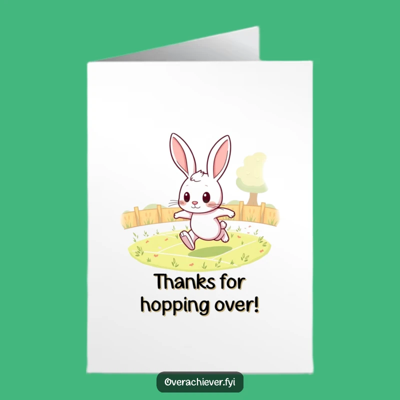 Funny Free Printable Thank You Card: Rabbit's Marathon Effort for a Heartfelt Download