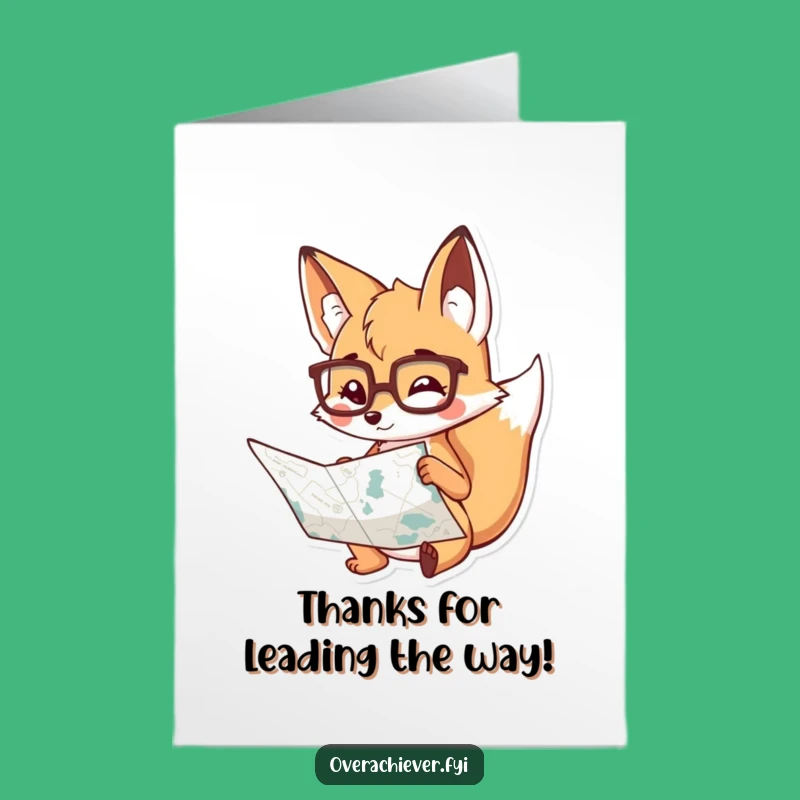 Free Printable Fox Thank You Card: Funny Downloadable Gift for Smart Advice!