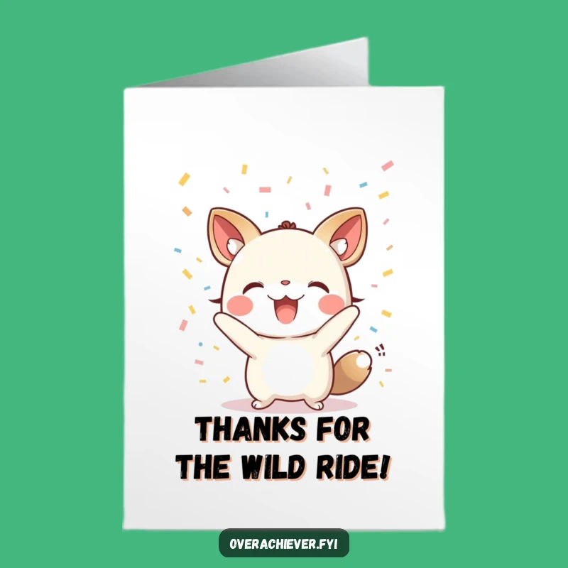 Free Printable Thank You Card: Cheering Animal Funny Confetti Downloadable Gift