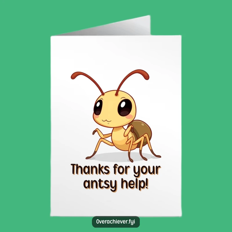 Free Printable Thank You Card: Shiny Ant, Thank You Gleam, Funny DIY Gift