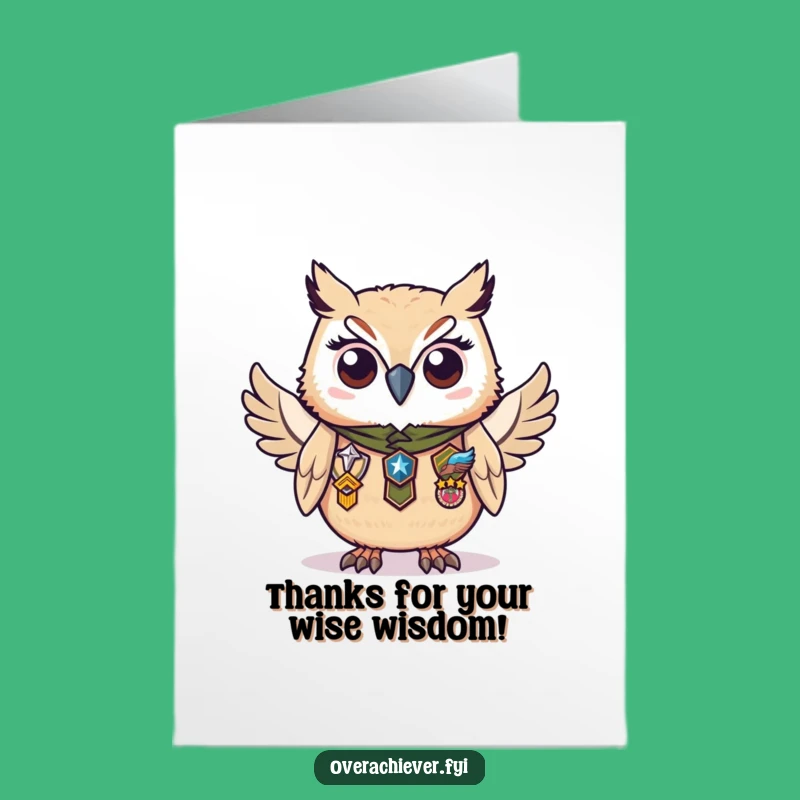 Free Printable Thank You Card: Proud Owl Honored, Grateful Downloadable Gift!