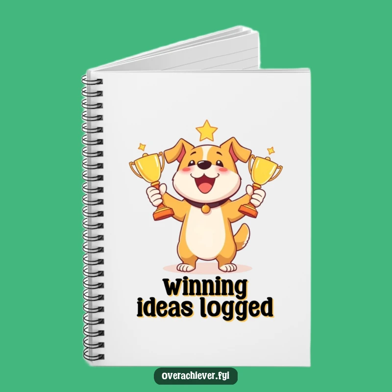 Funny Dog Juggling Trophies Notebook - Record Your Victories with This Hilarious Pup!