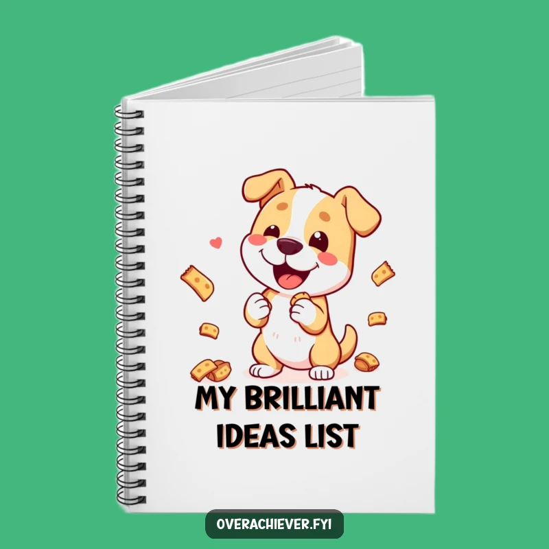 Funny Dog's Trick Notes Notebook: Hilarious Canine's Treat Balancing Act for Your Ideas, Gift