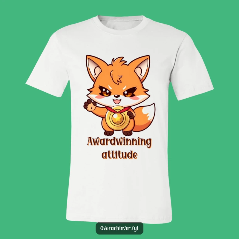 Funny Fox Medal T-Shirt: Champion's Spirit, Perfect Funny Gift