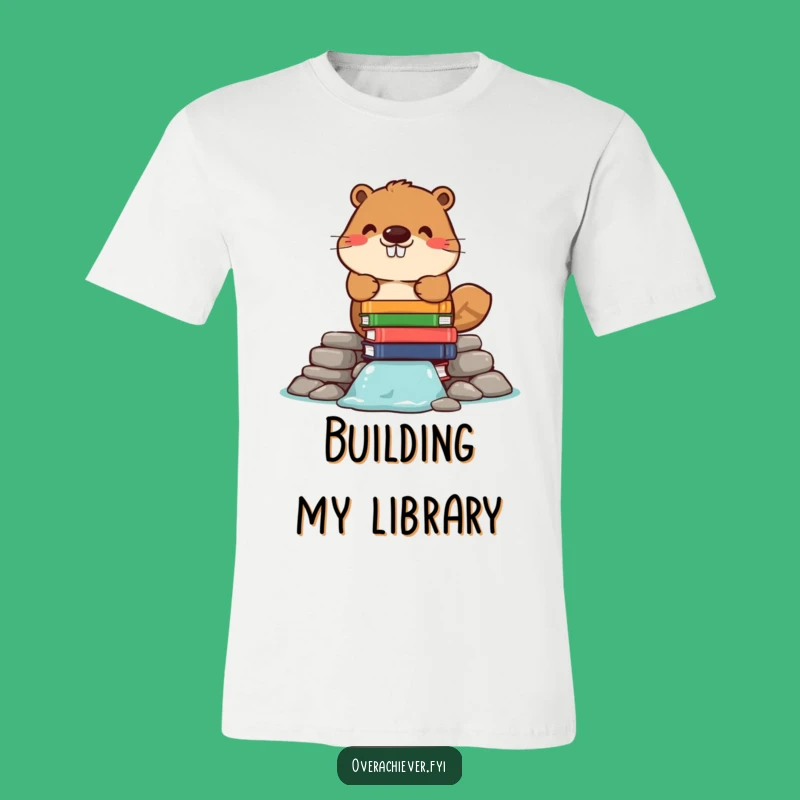 Funny Beaver Book Dam T-Shirt - Wear Your Literary Ambition!