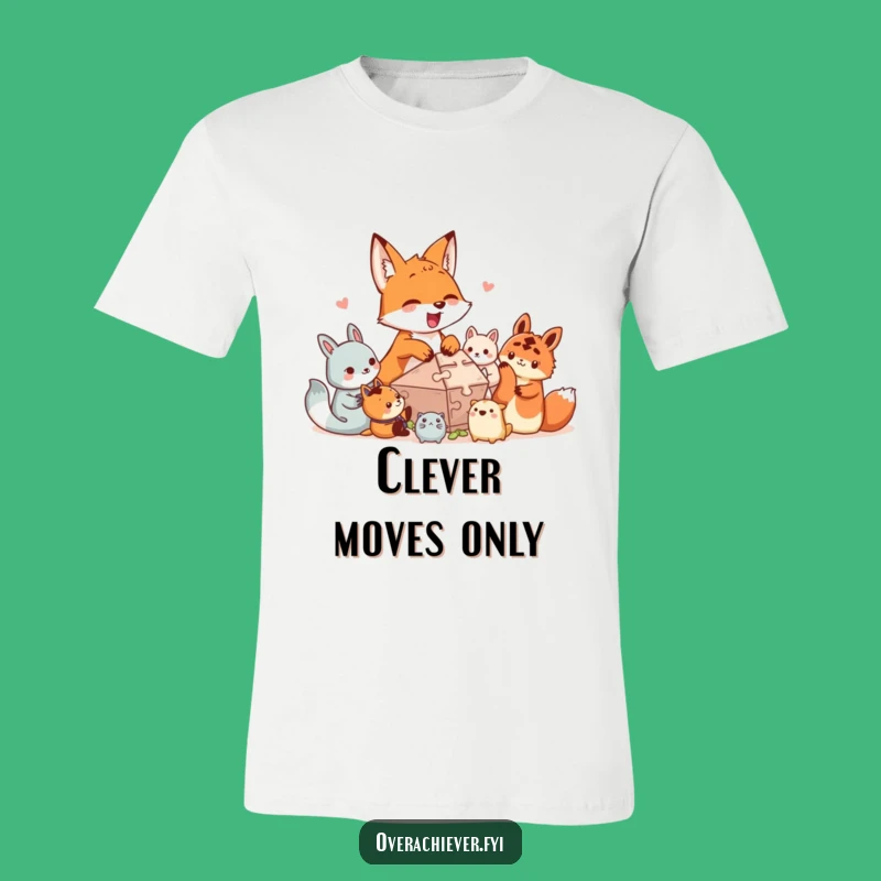 Funny Puzzle Fox T-Shirt: Exciting Teamwork Helper Tee!