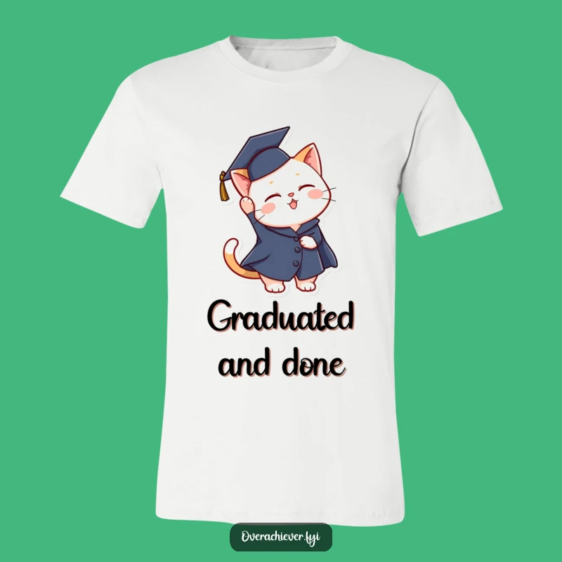 Funny Graduation Cat T-Shirt - Celebrate Achievement with a Hilarious Feline Toss!