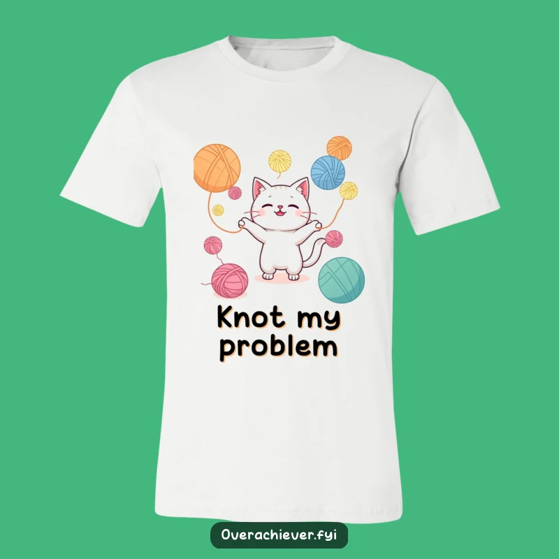 Funny Kawaii Cat Yarn T-Shirt - Wear Your Crafty Chaos with Pride!