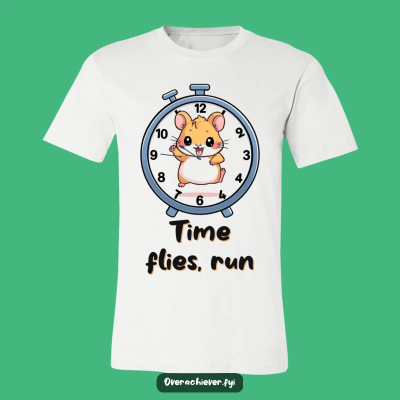 Funny Hamster Clock T-Shirt: Determined Runner Design for Witty Style