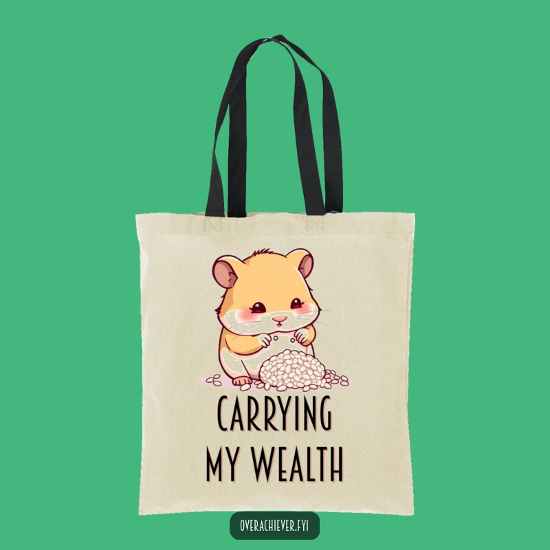 Funny Hamster Rice Counting Tote Bag, Stylish & Amusing Accessory